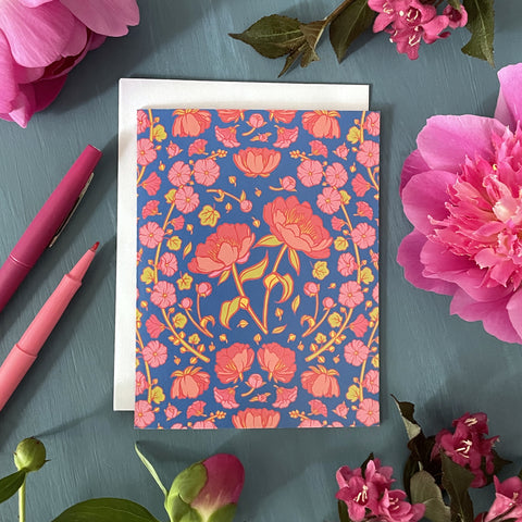 Peony Floral Greeting Card