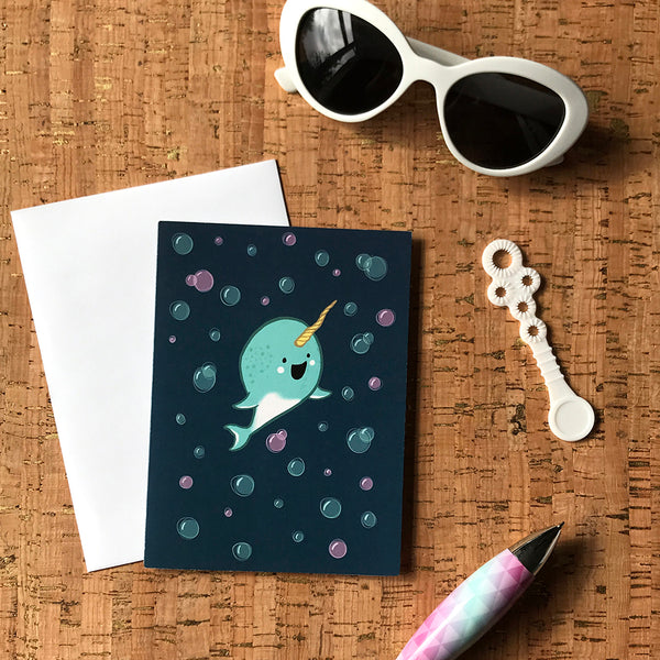 Happy Baby Narwhal Greeting Card