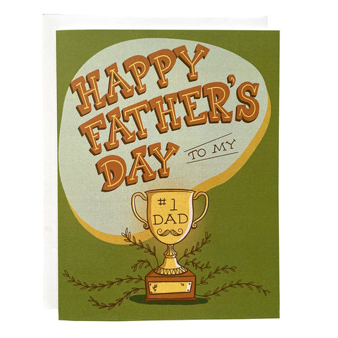Father's Day Number One Dad Trophy Card