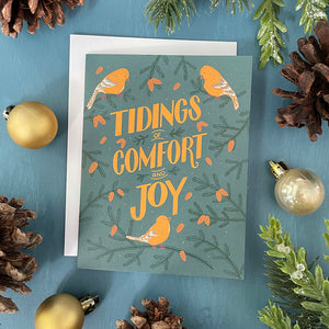 Goldfinch Tidings of Comfort & Joy Christmas Card