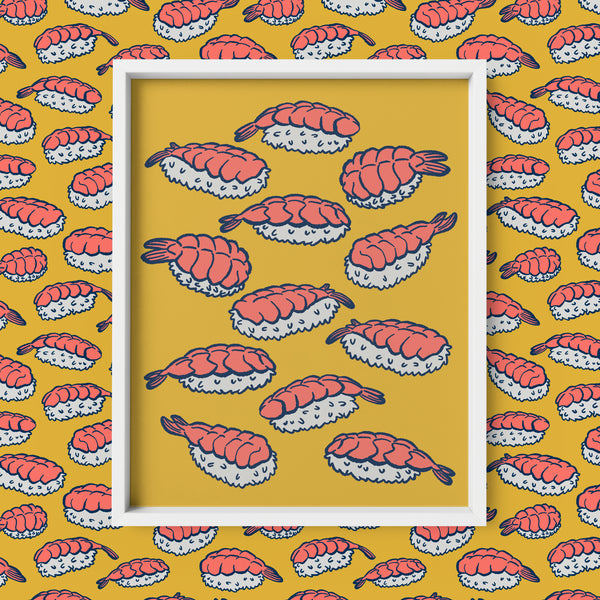 Shrimp Nigiri 8x10 Art Print