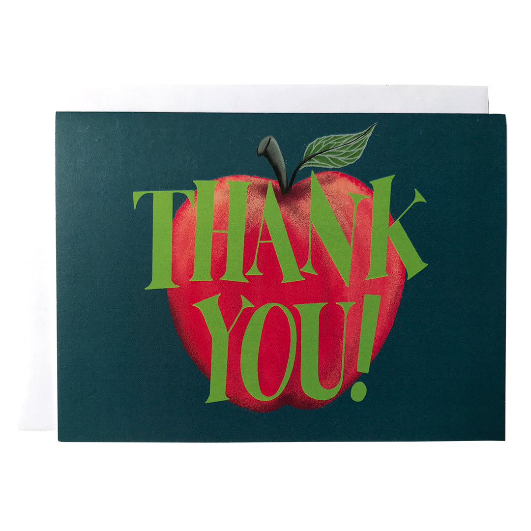 Thank You Teacher Apple Greeting Card