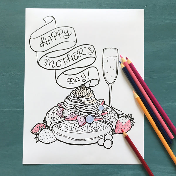 Waffles Colouring Page